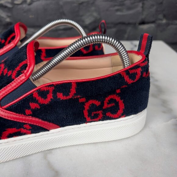 GUCCI Web GG Low Sneakers Black Velour 7.5 G or 8 US 41.5 EUR - Picture 12 of 16